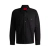 Hugo Boss Oversize-fit Overshirt In Cotton Gabardine In Black