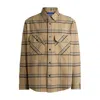 Hugo Boss Oversize-fit Shirt In Checked Cotton Twill In Beige