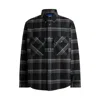 Hugo Boss Oversize-fit Shirt In Checked Cotton Twill In Black