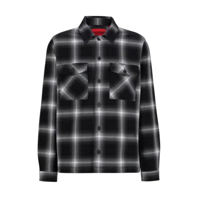 HUGO BOSS OVERSIZE-FIT SHIRT IN CHECKED COTTON TWILL