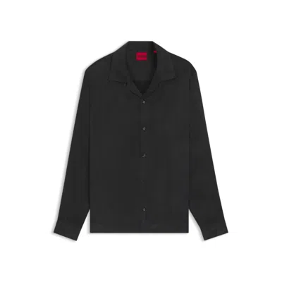 Hugo Boss Oversize-fit Shirt In Lustrous Twill In Multi
