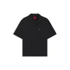 Hugo Boss Oversize-fit Shirt In Paper-touch Cotton In Black