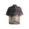Hugo Boss Hugo Eratino Tie Dye Short Sleeve Nylon Button-up Shirt In Multi