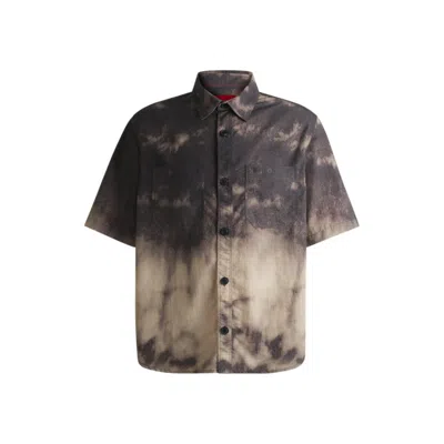 HUGO BOSS OVERSIZE-FIT SHIRT WITH TIE-DYE PRINT