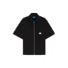 Hugo Boss Oversize Fit Shirt With Zip-up Front In Black