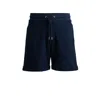 Hugo Boss Oversize-fit Shorts With Silver-tone Trims In Blue