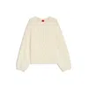Hugo Boss Oversize-fit Sweater With Cable Knit In Neutral
