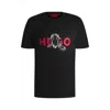 Hugo Boss Oversized-fit T-shirt In Cotton With Animal Graphic In Black