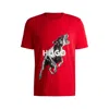 Hugo Boss Oversize-fit T-shirt In Cotton With Animal Graphic In Pink