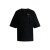 Hugo Boss Oversize T-shirt In Cotton Jersey With Logo Artwork In Black