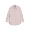 Hugo Boss Oversized-fit Blouse In Cotton Poplin In Green