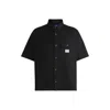 Hugo Boss Oversized-fit Shirt In Cotton Twill With Zip Closure In Black