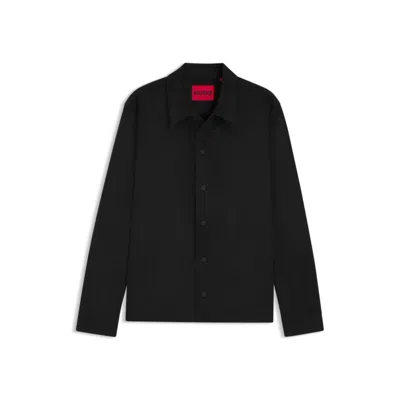 Hugo Boss Oversized-fit Shirt In Faux Leather In Black