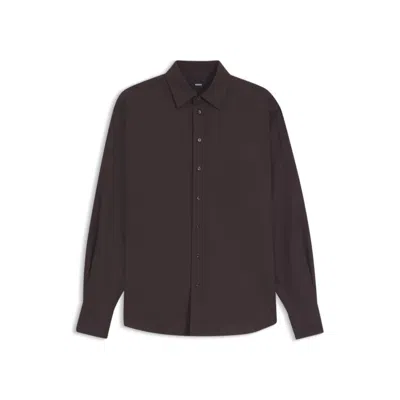 Hugo Boss Oversized-fit Blouse In Cotton In Brown