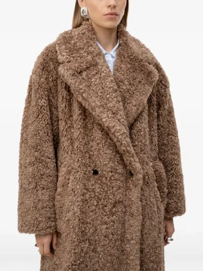 Hugo Boss Oversized-fit Teddy Coat With Double-breasted Closure In Multi
