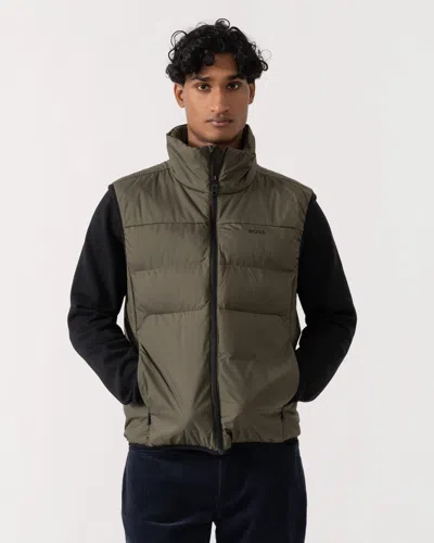 Hugo Boss Ow Urbanex Mens Puffer Gilet In Green
