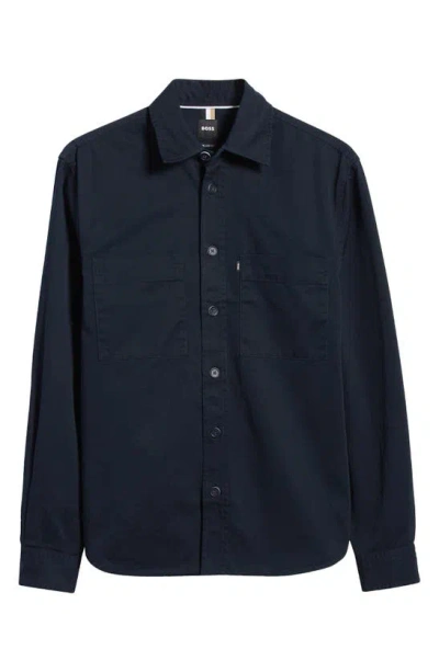 Hugo Boss Boss Owen Solid Button-up Shirt In Dark Blue