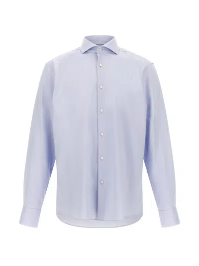 Hugo Boss Men Light Blue Regular Shirt