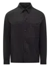 Hugo Boss Relaxed-fit Button-up Overshirt In Black