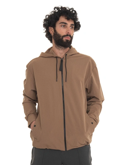 Hugo Boss P-olson-hood-pac Sweatshirt With Hood In Brownish