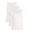 Hugo Boss Three-pack Of Cotton Tank Tops With Embroidered Logos In White