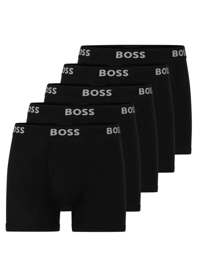 Hugo Boss Pack Of Five Boxer Shorts In Black