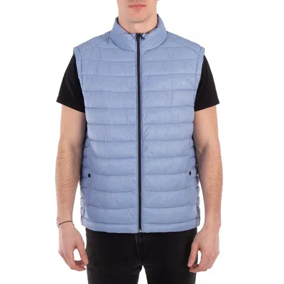 Hugo Boss Packable Logo-print Gilet In Blue