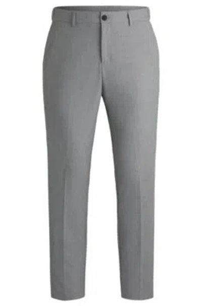 Hugo Boss Packable Slim-fit Trousers With Four-way Stretch In Silver