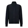Hugo Boss Packable Zip-up Sweatshirt With Air-mesh Panels In Blue