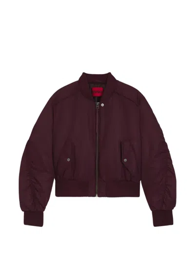 Hugo Boss Padded Bomber Jacket In Brown
