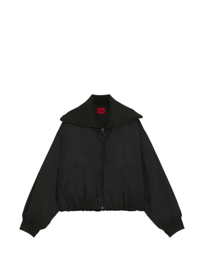 Hugo Boss Padded Bomber Jacket In Satin In Red