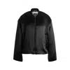 Hugo Boss Padded Bomber Jacket In Satin In Black