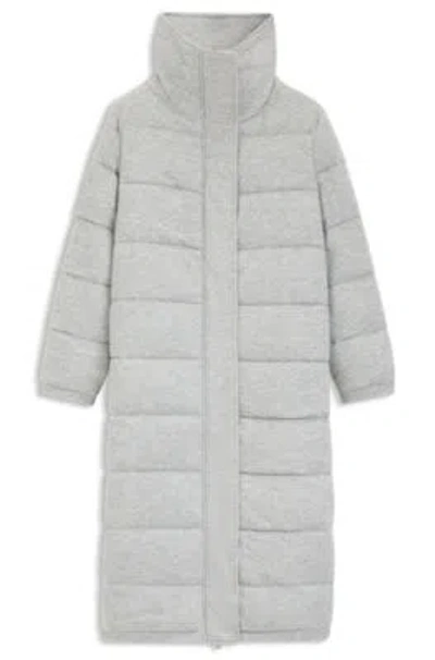 Hugo Boss Padded Coat In Virgin Wool And Cashmere In Gray