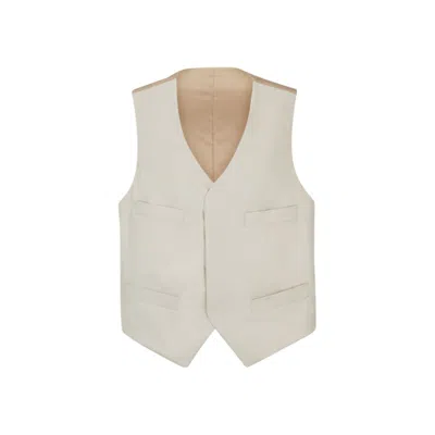 Hugo Boss Padded Cotton Waistcoat With Concealed Closure In Light Grey