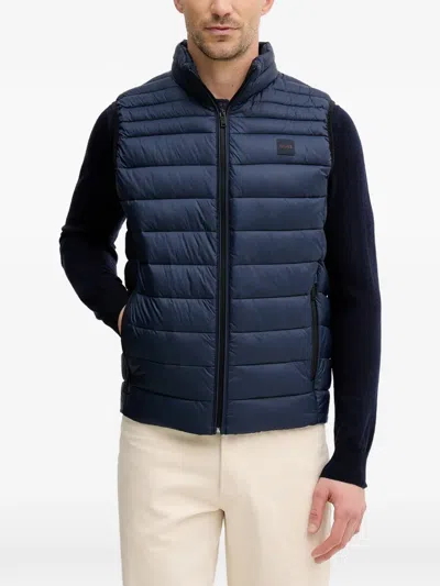 Hugo Boss Padded Gilet In Blue