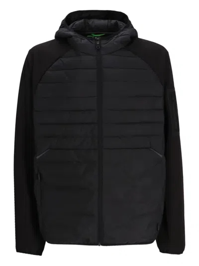 Hugo Boss Padded Hooded Jacket In Black