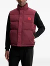 Hugo Boss Padded Logo-patch Gilet In Purple