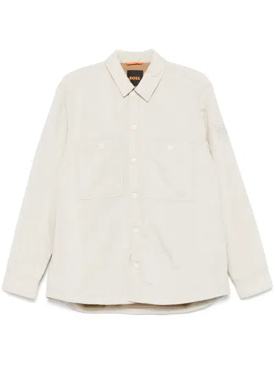 Hugo Boss Padded Overshirt In Neutrals