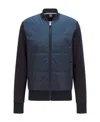 Hugo Boss Padded-panel Zipped Jacket In Blue