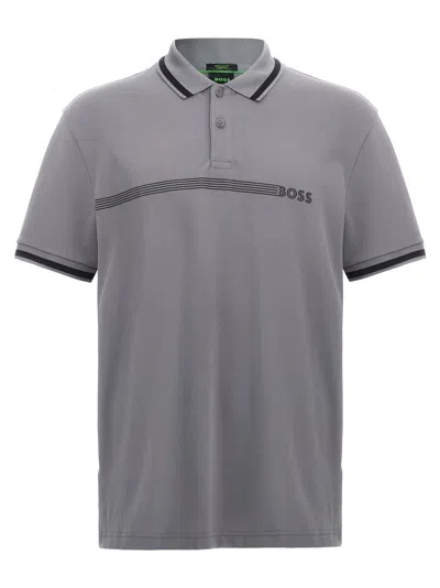 Hugo Boss 'paddy 1' Polo Shirt In Gray