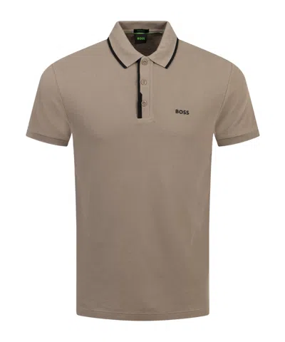 Hugo Boss Paddy 2 Cotton Polo Shirt In Gray