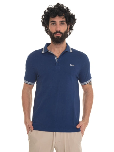 Hugo Boss Paddy-50469055364 Short Sleeve Polo Shirt In Cornflower Blue