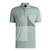 Hugo Boss Paddy Active Stretch-jersey Polo Shirt With Digital Print In Gray