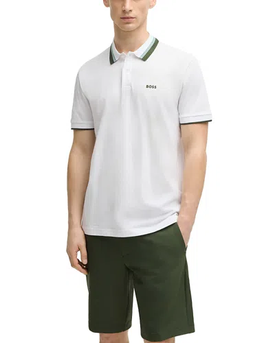 Hugo Boss Paddy Ap Heritage Polo In White