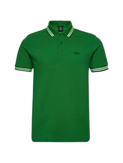 Hugo Boss Paddy Cotton-piqué Polo Shirt In Green
