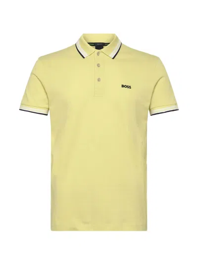 Hugo Boss Paddy Cotton-piqué Polo Shirt In Yellow
