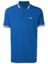 Hugo Boss Paddy Logo-print Polo Shirt In Blue