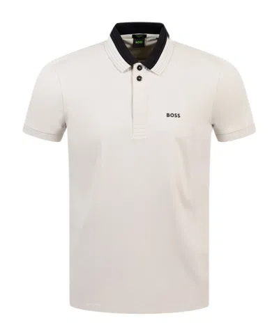 Hugo Boss Paddy Logo-print Polo Shirt In Nude