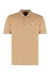 Hugo Boss Cotton Polo With Tennis Inspired Graphics In Gold