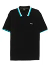 Hugo Boss Boss Paddy Tipped Cotton Polo In Black